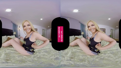 Blonde bombshell Bailey Rayne satisfies her insatiable libido in steamy solo VR scene on BaBeVR.com