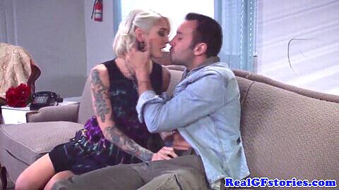 Tattooed ex-girlfriend Kleio Valentien, a real cougar, gets her tight ass pounded