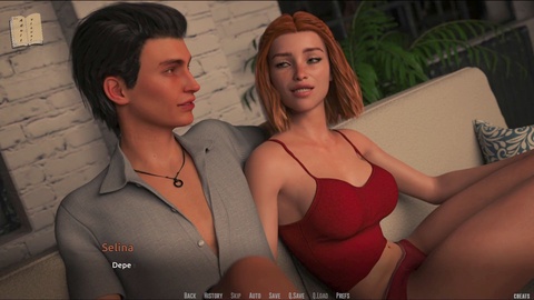 Redhead big tits, pc gameplay, adult visual novel