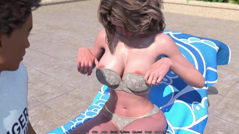 3D game - Wifey and Mom - Sizzling Scene #7 - Lawn Maintenance Delight