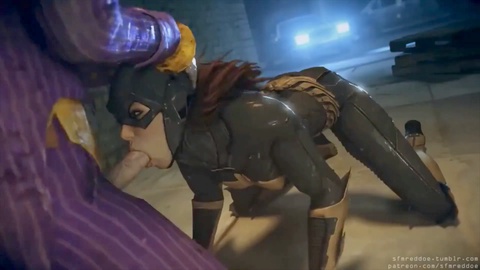 Naughty Joker dominating Cat Woman's eager mouth