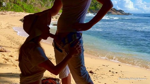 Clavando en el Paraíso - Una sexy pareja amateur disfruta de una orgía de sexo al aire libre en un lugar hermoso y celestial.