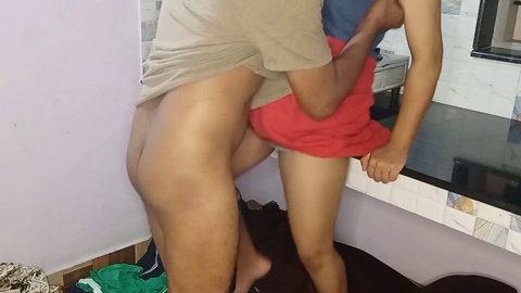 Indian desi kitchen, indian sex morning, kitchen standing fuck