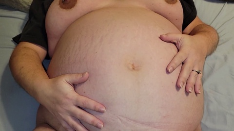 Fat belly, triple creampie, schwanger dp