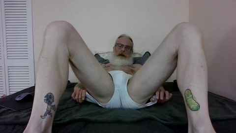 Big cock jerk, grandfather, old man jacking off