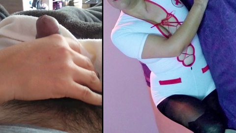 Naughty nurse gives me a handjob as I indulge in her sensual nurse cosplay pictures