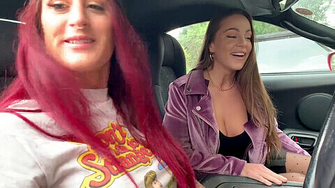 Lesbian in a car, big clit lesbian, lesbienne