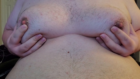 Hairy bear with youthful man-tits and tender nipples