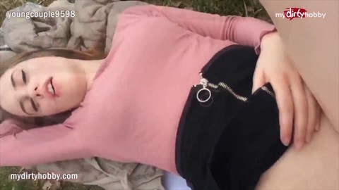 MyDirtyHobby - Innocent amateur babe enjoys rough outdoor sex with her boyfriend and swallows during hiking trip