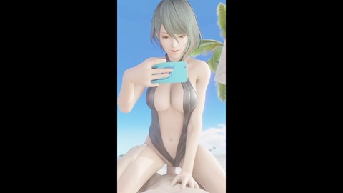 Tamaki from Dead or Alive gets pounded on the beach