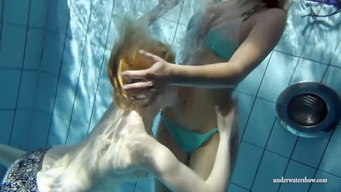 Woman drowning underwater peril, wetlook lesbian pool, woman drowning