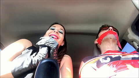Gagged with leather gloves and covered in jizz: a kinky cab ride