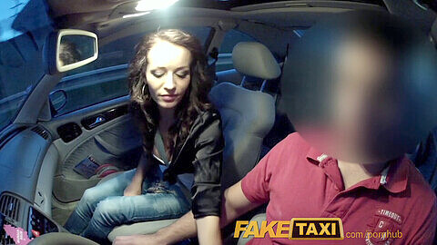 Adele Sunshine sneaks a ride in FakeTaxi for some car sex with the driver