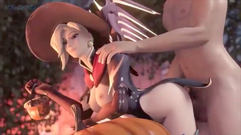 Mercy the sorceress gets pounded hard