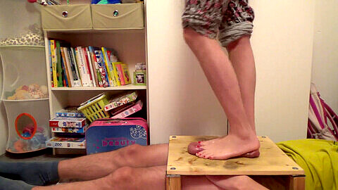 Barefoot ball trample, barefoot stomp, barefoot castration