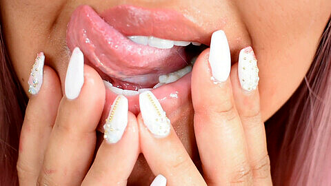 Lipstick tongue, open mouth tongue, uvula