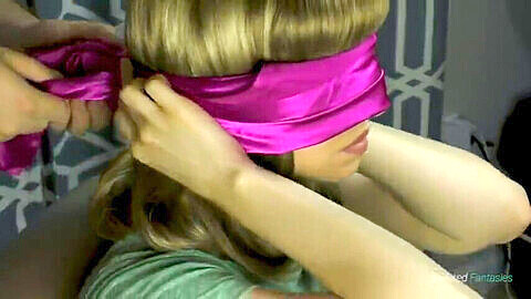 Indian scarf gagged, otm gagged, blindfolding scarf tied video