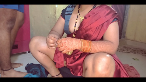 Indian stepmother sucks a big cock and eats cum