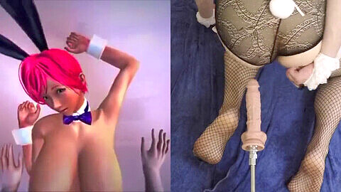 Lapin coquin en lingerie sensuelle s'amuse avec des jeux anaux