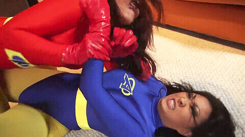 Lesbian superheroines, japanese superheroine captured, superheroine hypnotized